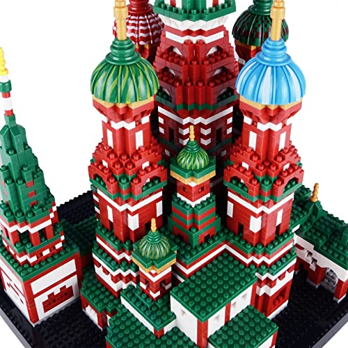 Building Block Set, Saint Basil's Cathedral Architecture Model Micro Mini Blocks, Educational Mini Blocks, 4300 PCS - color: Saint Basil's Cathedral