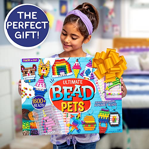 Made By Me Ultimate Bead Pets by Horizon Group USA, Bead Pets Crafts for Kids, Includes Over 1400 Beads, Cording, Keychains & Carabiner Clips, Design Templates, Storage Cases & More - style: Ultimate Bead Pets