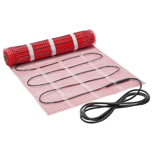 VEVOR Self-Adhesive Mesh Floor Heating Mat, 15 sqft 120V, Smart Thermostat & Alarm, Easy Install for Tile, Stone & Vinyl Flooring - size: 15 Sq.ft