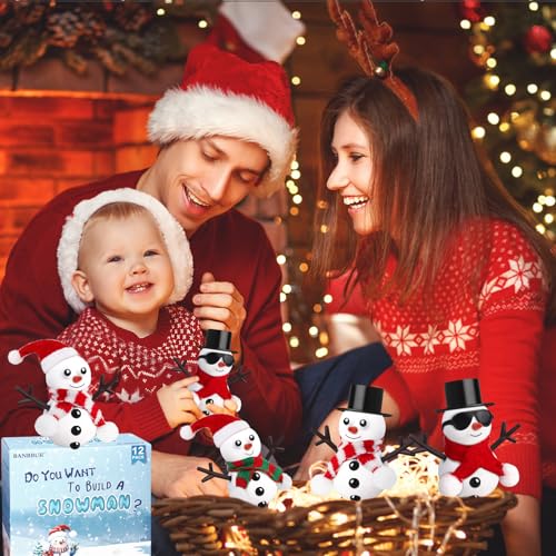 BANBBUR 12 Pack Christmas Stocking Stuffers for Kids, Build a Snowman Kit - style: 12 Snowman