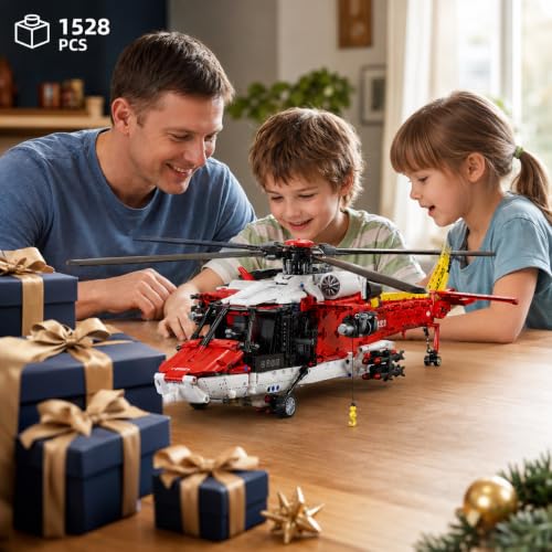 Military Helicopter Building Blocks Set, 1826 PCS, Age 14+ - color: Red