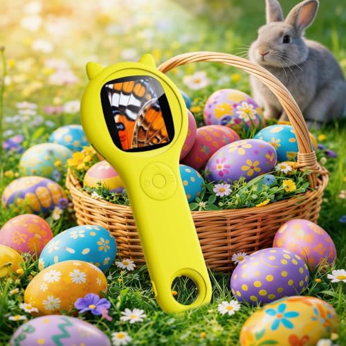Kids Microscope for Summer Vacation, 500X Portable Digital Microscope with 2" IPS Screen, Beach Nature Discovery STEM Toy for Kids Age 5-12 (Yellow) - color: Yellow, size: 1 Pcs