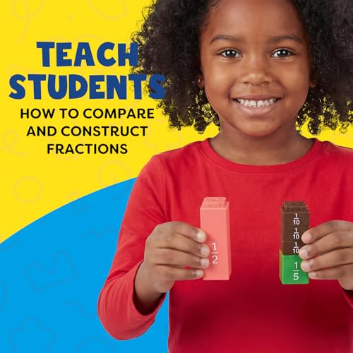 Aizweb Interlocking Fraction Manipulatives Cubes-Fraction Tiles Blocks,Equivalency Percent Decimals Cubes,Math Games Activity for Elementary Kids,Fraction Learning Tools Homeschool Classroom Supplies