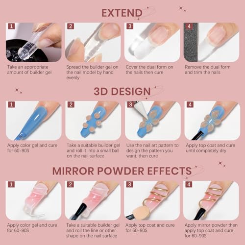 Clear and Nude Solid Builder Gel for Nails Extension 3D Hard Gel - color: Clear and Dark Nude