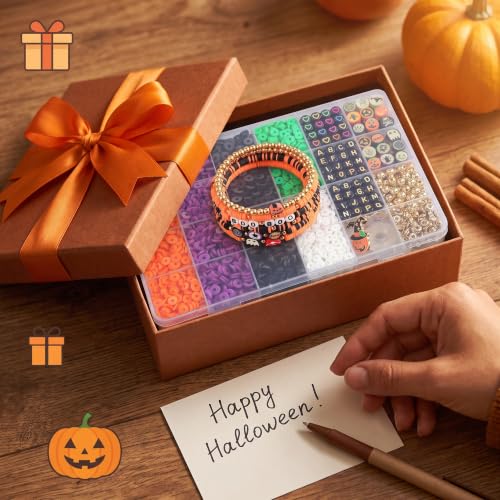 3000 Pcs Halloween Clay Beads for Bracelet Making Kit.