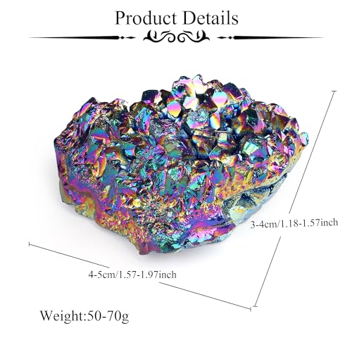 ZHIYUXI Rainbow Crystal Titanium Coated Crystal Cluster Crystal Geode - color: Titanium Coated Crystal