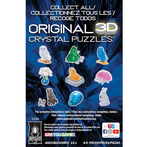 Yellow Frog Crystal 3D Puzzle, 43-Pc Brain Teaser, Ages 12+ - color: Yellow