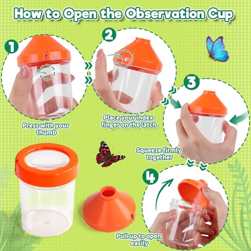 Bug Catcher Kit for Kids, Insect Catching Set with Bug Habitat, Magnifier