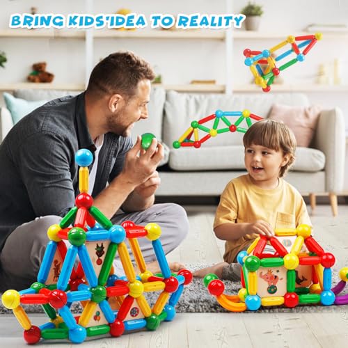 MAGBLOCK 90PCS Magnetic Building Blocks Set Magnet Sticks Balls for Kids 3+ - color: 90pcs