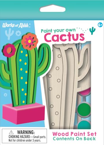 Works of Ahhh... Cactus Build & Paint Mini Craft Set - Kids Craft Kit - Ages 4+ - style: Cactus