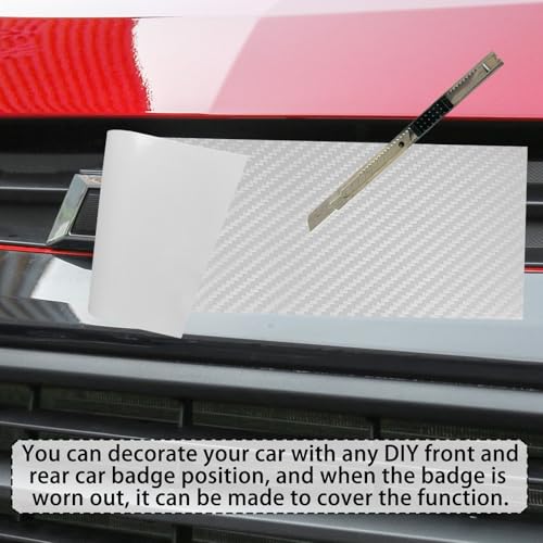 QianBao Compatible with White Carbon Fiber 11.8" x 4" Chevy Bowtie Emblem - color: White