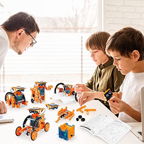 STEM 13-in-1 Education Solar Power Robots Toys for Boys Age 8-12 - color: Orange