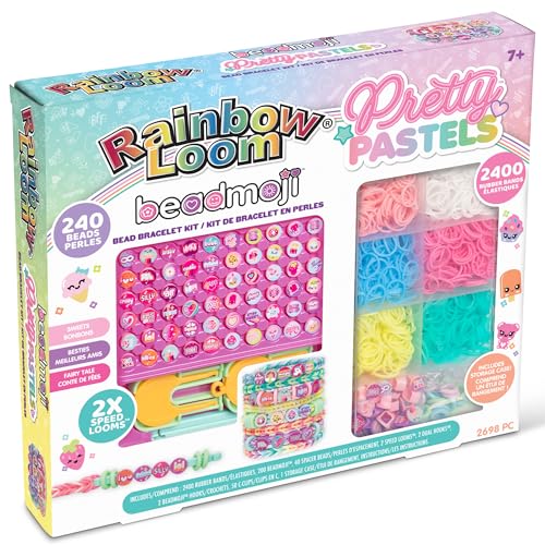 Rainbow Loom Pretty Pastels Beadmoji Bracelet Making Kit with Speed Loom