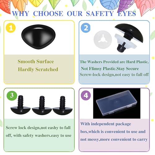 Thalinfayi 15 * 20mm Safety Nose Triangle Black Craft Nose for Crocheting - color: Black, size: 15*20mm