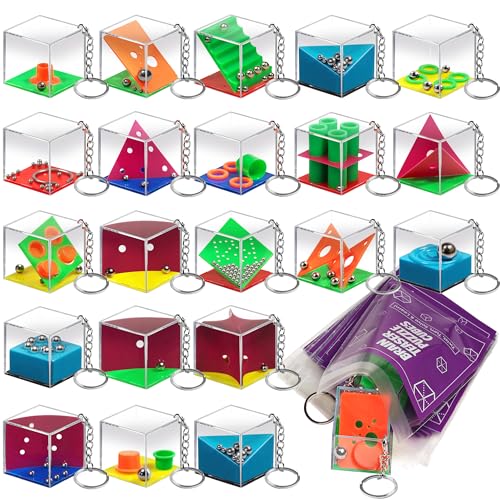Brain Teaser Puzzle Cubes Keychains (72-Pack) Mini Maze Party Favor Toys - size: 72-Pack