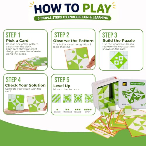 STEM Puzzle Toy – Digital Building Blocks Counting Learning Toddler Toys, Montessori Cube Puzzle for Educational Logical Thinking & Imagination, Sensory Travel Gift for 3,4,5,6,7 Years Kids