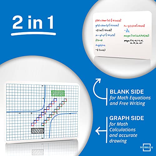 SCRIBBLEDO 12 Pack XY Axis Coordinate Graph Lap Boards 9x12 with 12 Erasers - color: 12 Pack