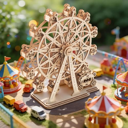 Ferris Wheel 3D Wooden Puzzle DIY Building Model Kit - style: 6 Ferris Wheel