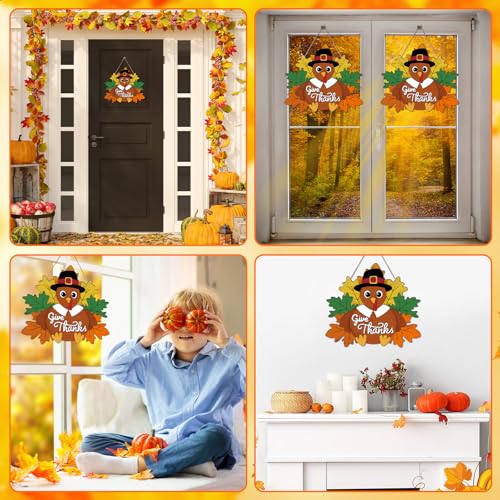 Sereliy 24 Pcs Thanksgiving Wreath Crafts Color Your Own Turkey Crafts - color: Turkey