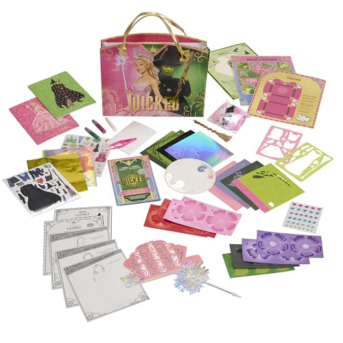 Universal Wicked Activity Tote - Kids Arts & Crafts Set with Fabric Characters, Stickers, Crown & Dress-Up Activities, Portable Craft Kit Ages 3+