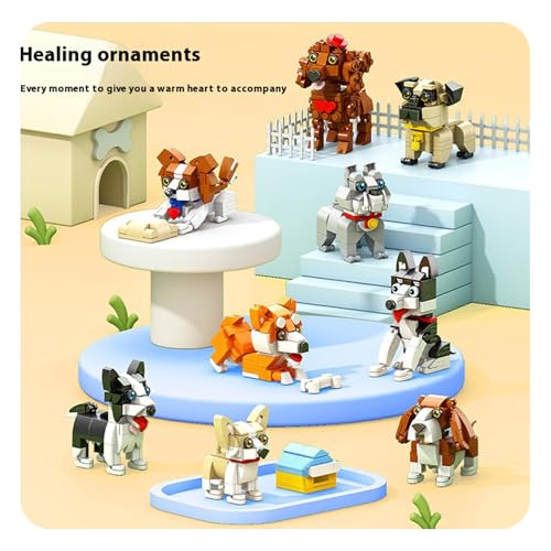 Micro Mini Blocks Dog,Cute Animal Building Blocks,Pet Micro Mini Building Blocks,3D Puzzle Collection Animal Model Toys Building Bricks for Kids (Husky Bulldog Poodle) - color: Husky Bulldog Poodle