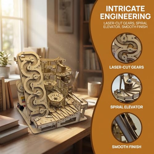 Adult 3D Wooden Marble Run Puzzle Set, Second-Generation - style: Star Ladder
