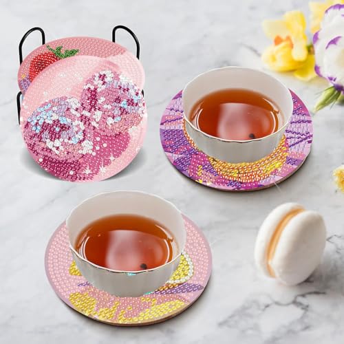 Diamond Art Coasters Kit, 8 Pieces Disco Ball Diamond Painting Coasters Kit - color: Disco fruits