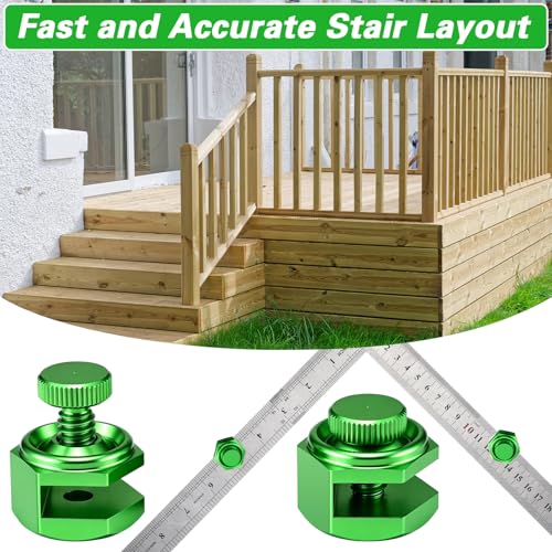 4 Pack Stair Gauge Set, Layout Tool for Framing Square, Green - color: Green