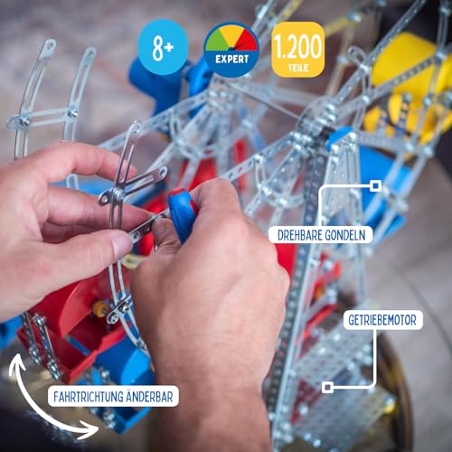 Eitech Classic Ferris Wheel Construction Set, Intro to Engineering and STEM Learning, Steel, 24 GHZ - size: 24 GHZ