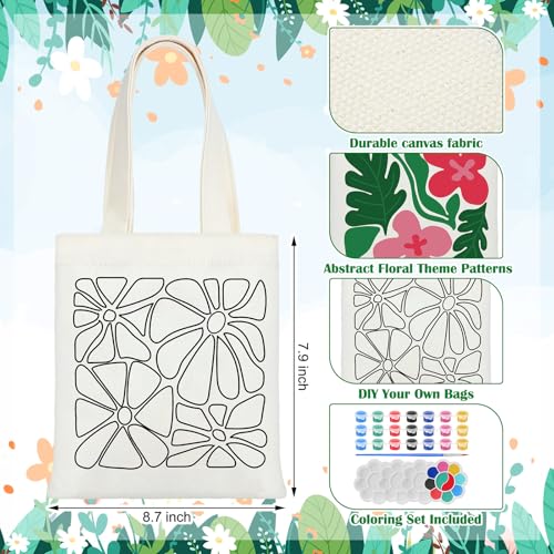 Aliceset 16 Pcs Color Your Own Bag Tote Bag Painting - style: Boho