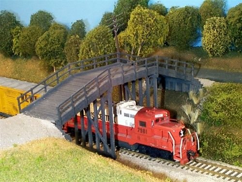 Qiyun Rix Products Rural Timber Overpass Kit HO Scale 628 0200