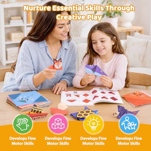 GAMENOTE Origami Kit for Kids Ages 8-12, 80 Assorted Projects, 260 Sheets
