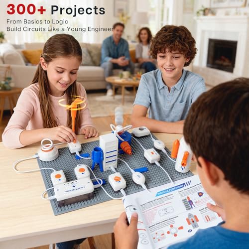 Science Kits for Kids, Space Theme Circuit Exploration Kits with 300+ Projects & Voice Control, STEM Toys Electronics Circuit Board for Kids 8-12, Birthday Gift for Boys (Advanced Edition)