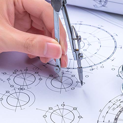 EBOOT Drawing Compass and 6 in Protractor Geometry Set, Clear - color: Clear
