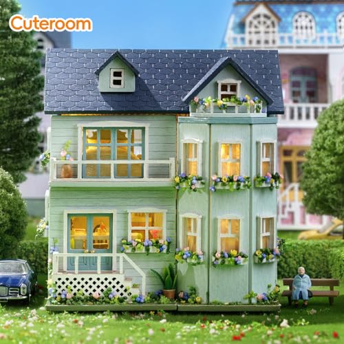 CUTEROOM DIY Miniature House Kit Wooden Craft Gift for Adult-Warm Manor