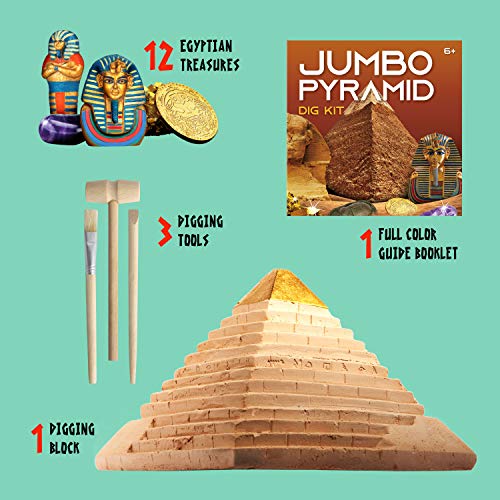 Piano Potato Pyramid Dig Kit, 12 Ancient Egypt Treasures & Mummy, STEM 6+ - style: Ancient Egyptian Pyramids