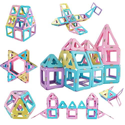 TOKBLOK 80PCS Magnetic Tiles for Kids, Magnet Blocks Building Toys Ages 3+