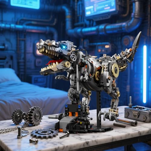 Mechanical T-Rex Building Set with Light, Compatible with LEGO Set-1268pcs - style: Mechanical Dinosaur