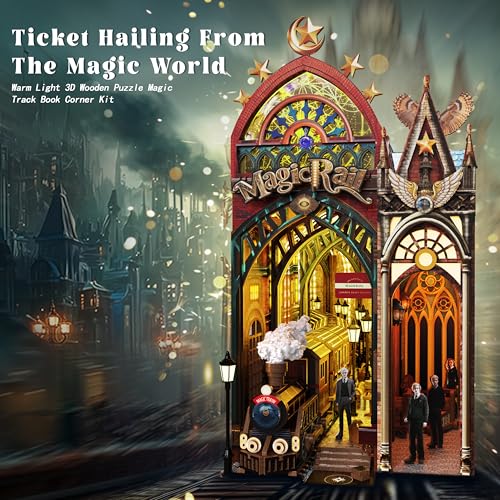 Book Nook Kit Magic Train Station 3D Wooden Puzzle Office Desk