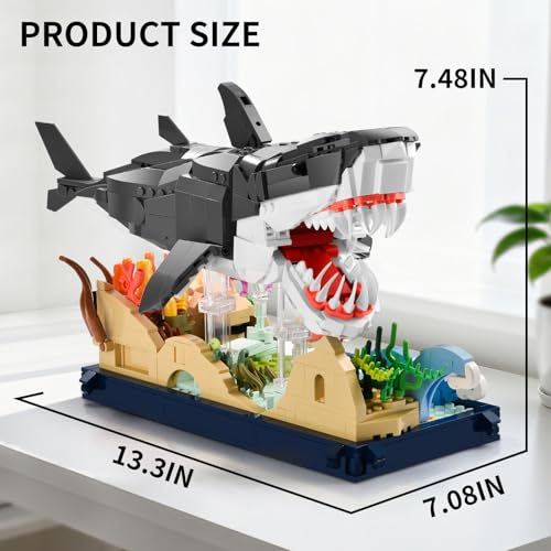 Mechanical Shark Building Set Adult STEM Gift for Teens Boys 8-14