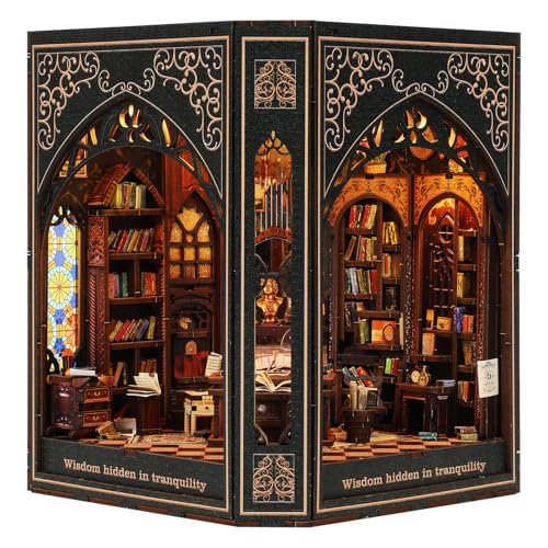 NookMaster Book Nook Kit with LED Light DIY Miniature Dollhouse for Adults - color: Classical Library