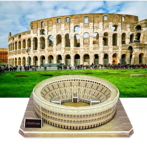 Architecture World Famous of 3D Puzzle.Build Your Own Collection of 17 Global Landmarks (Notre Dame, Colosseum) - Educational DIY Model Kit for Kids & Adults. (Colosseum(Amphitheatrum Flavium)) - color: Colosseum(amphitheatrum Flavium)