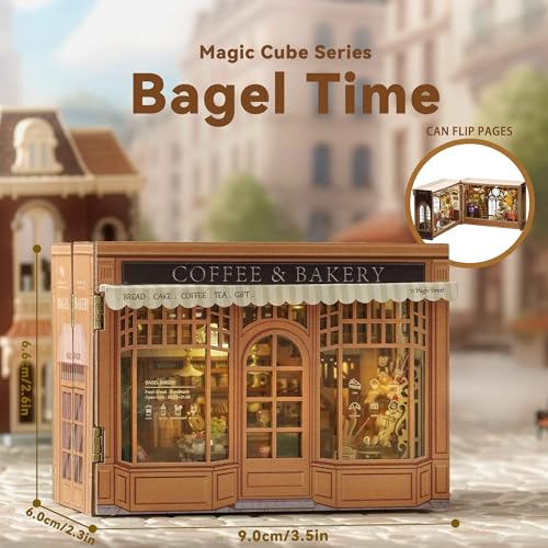 Flever Dollhouse Miniature DIY House Kit Creative Room with Furniture for Romantic Valentine's Gift (Bagel Time) - color: Bagel Time
