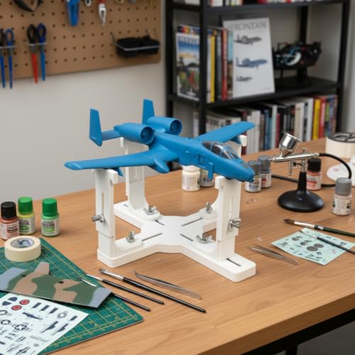 Model Airplane Painting Stand - Professional Adjustable Display Holder & Building Jig, Damped Rotating Base Hobby Tool for 1/72, 1/48, 1/32 Scale Models - Perfect for Painting and Detailing