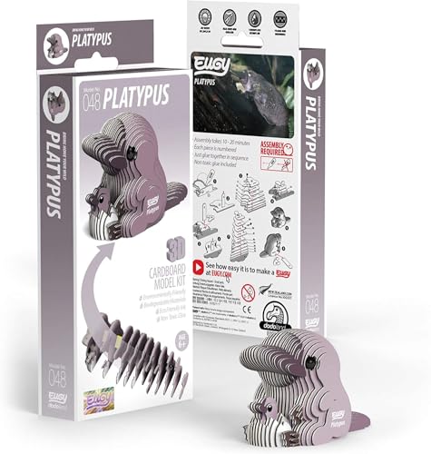 EUGY Platypus 3D Puzzle, 25 Piece Paper Craft Kit for Kids 6+