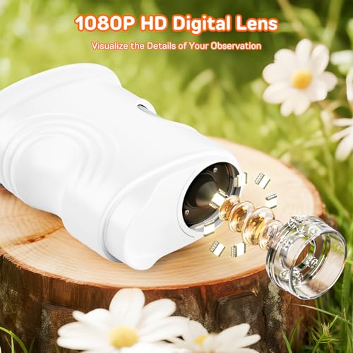 Handheld Microscope for Kids with 2.0" IPS Screen Digital Outdoor Gifts - color: White