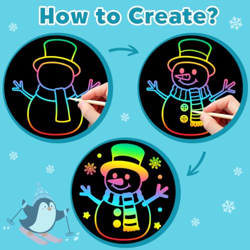 ZMLM Scratch Paper Art-Crafts Gift: 2 Pack Rainbow Notebooks Supplies Toys - color: Glacial Blue