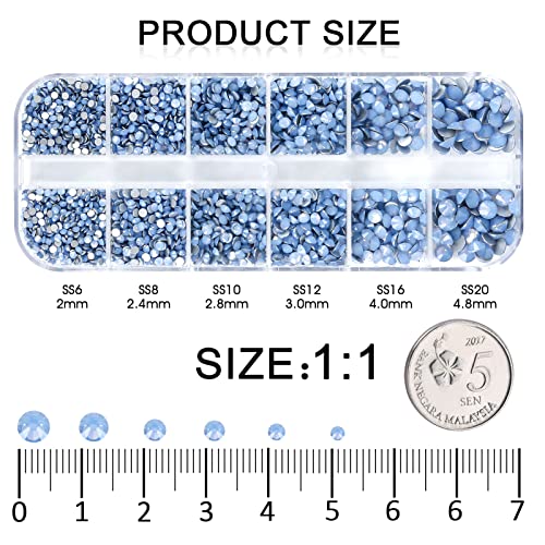 3792pcs Blue opal Flatback Rhinestones For bedazzling - color: Blue opal