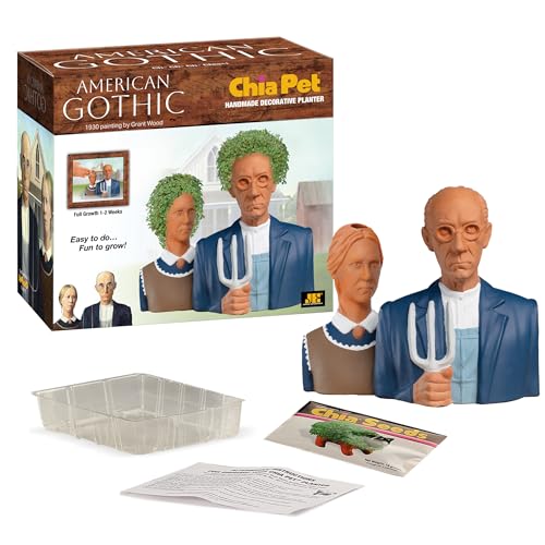 Chia Pet American Gothic Terracotta Planter with Seed Pack - style: American Gothic