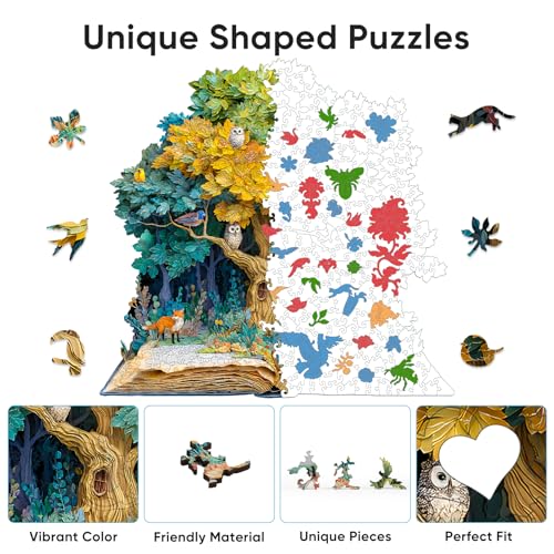 Bovearto Wooden Puzzles for Adults 500 Pieces, Tree of Life Puzzle - color: Book Tree, size: 500pcs